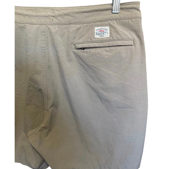 Faherty Mens All Day Short 7” Flat Front Chino Style Khaki Size 35 - Picture 7 of 11